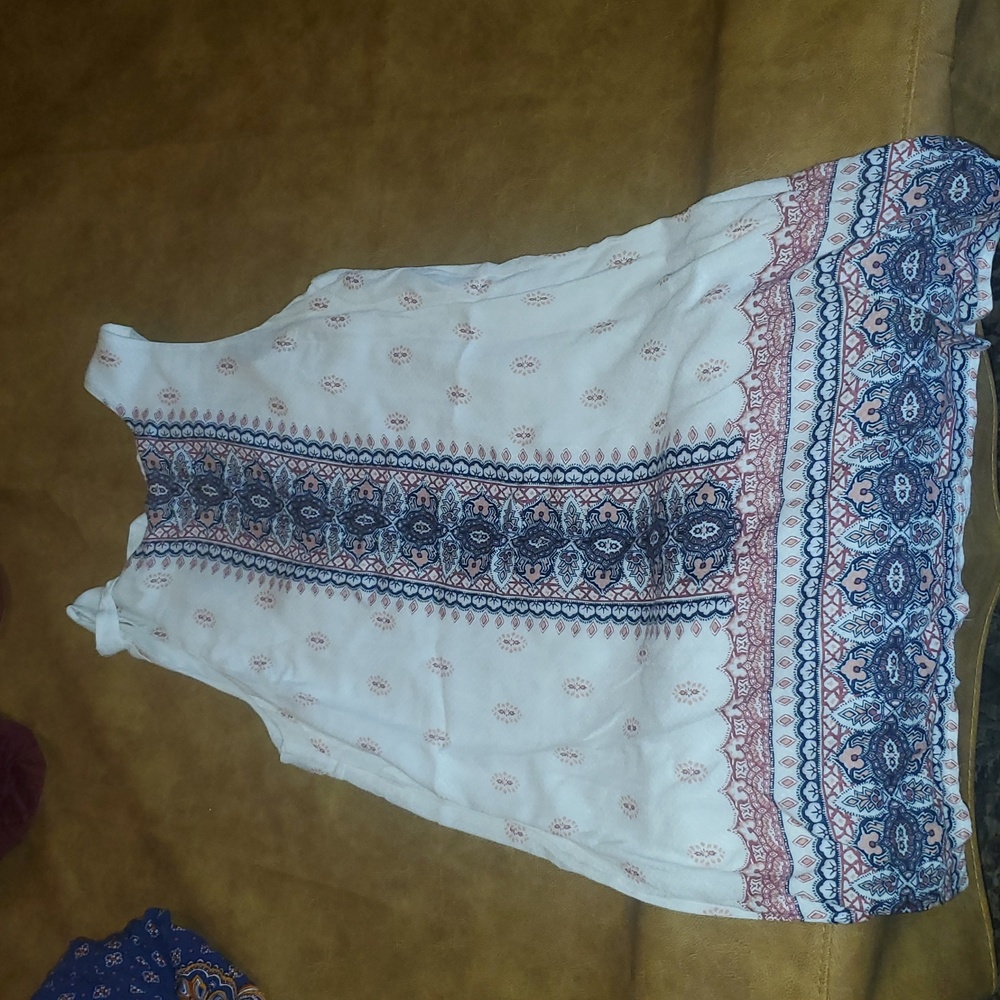Aeropostale Sleeveless Top Dress - Cream and Blue